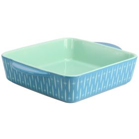 Wanda June Home Miranda's Breakfast 8 Inch Stoneware Square Baker in Teal