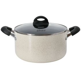 Oster Clairborne 6 Quart Aluminum Nonstick Dutch Oven with Lid in Sand