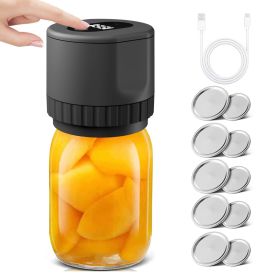 Electric Mason Jar Vacuum Sealer Kit Cordless Automatic Jar Sealer Kit for Food Storage and Fermentation with Wide-Mouth and Regular-Mouth Mason Jar L