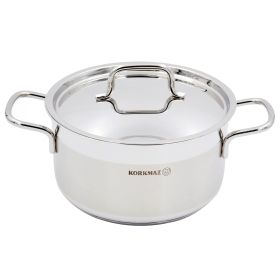 Korkmaz Alfa 2 Piece 1.8 Liter Stainless Steel Casserole Dish with Lid