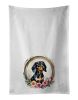 Dachshund and Flowers Kitchen Towel Set of 2 White Dish Towels Decorative Bathroom Hand towel for Hand, Face, Hair, Yoga, Tea, Dishcloth, 19 X 28"