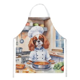 Cavalier Spaniel The Chef Apron Cooking Kitchen Server Baking Crafts Gardening for Adult Women Men, Unisex, Large, Multicolor