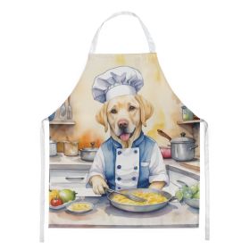 Yellow Labrador Retriever The Chef Apron Cooking Kitchen Server Baking Crafts Gardening for Adult Women Men, Unisex, Large, Multicolor