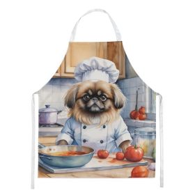 Pekingese The Chef Apron Cooking Kitchen Server Baking Crafts Gardening for Adult Women Men, Unisex, Large, Multicolor