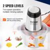 VEVOR Food Processor, Electric Meat Grinder with 4-Wing Stainless Steel Blades, 400W Electric Food Chopper, 8 Cup Stainless Steel Bowl