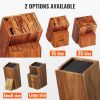 VEVOR Universal Knife Holder, Acacia Wood Knife Block Without Knives, Extra Large Knife Storage Holder Stand with PP Brush