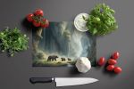 Cave Bears Glass Cutting Board Decorative Tempered Glass Kitchen Cutting and Serving Board Large Size Chopping Board