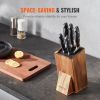 VEVOR Universal Knife Holder, Acacia Wood Knife Block Without Knives, Extra Large Knife Storage Holder Stand with PP Brush