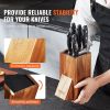 VEVOR Universal Knife Holder, Acacia Wood Knife Block Without Knives, Extra Large Knife Storage Holder Stand with PP Brush