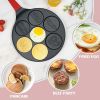 Egg Omelette Pan Silver Dollar Pancake Pan Nonstick Omelet 7-Cup Pancake Molds for Kids Animal Pancakes Maker with Silicone Spatula, Tongs, Oil Brush