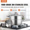 VEVOR Steamer Pot, 9.5in/24cm Steamer Pot for Cooking with 5QT Stock Pot and Vegetable Steamer