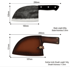 Artificial Forging Chopping Knives High Hardness (Option: Black with sheath)