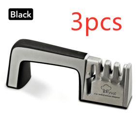 sharA Four-in-one Family Uses A Sharpener To Sharpen A Kitchen Knife (Option: 3pcs black)