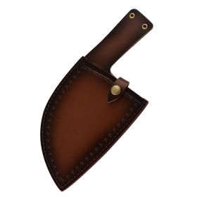 Stainless Steel Meat Cleaver Chef's Knife Cleaver (Option: Brown Knife cover)