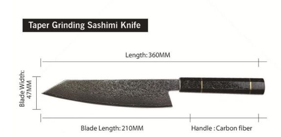 Pattern Kitchen Knife (Option: Carbon fiber handle)