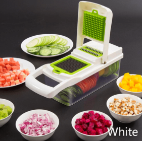 Multifunctional Vegetable Cutter Home Kitchen Slicing And Dicing Fruit Artifact (Color: White)