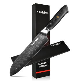 Kegani Chef Knife, 8 Inch Damascus Chefs Knife-Japanese VG10 Super Steel Hammered - G10 Handle Kitchen Knife - Classic Series (Option: Santoku knife)