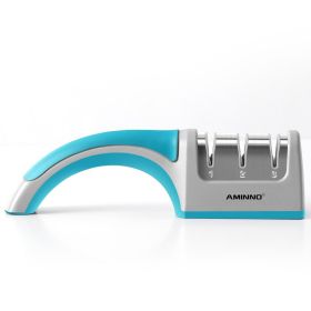 sharA Four-in-one Family Uses A Sharpener To Sharpen A Kitchen Knife (Option: Cyan A)