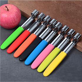 Apple Corer Pitter Pear Bell Twist Fruit Stoner Pit Kitchen Easy Core Seed Remove Tool Gadget Remover pepper Eight colors (Color: Pink)