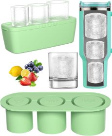 Ice Cube Tray for 20-40 oz Stanley Cup, 3 Hollow Cylinder Ice Mold with Lid, Ice Cubes Tray for Tumblers for Chilling Cocktails, Whiskey, Drinks (Color: 3 in 1)